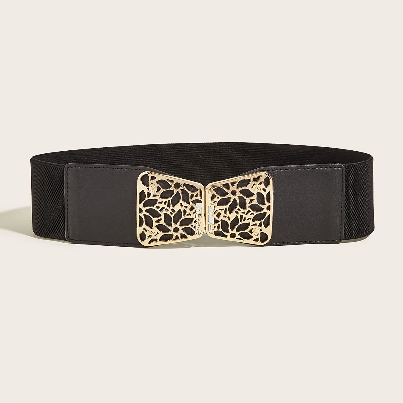 Hollow Buckle Elastic Belt Wide Belt Decorative Elastic Girdle