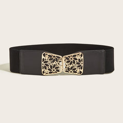 Hollow Buckle Elastic Belt Wide Belt Decorative Elastic Girdle