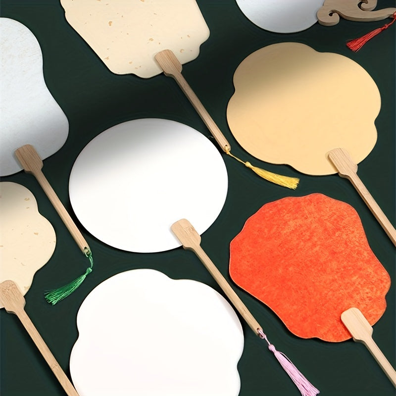DIY Blank Fan for Painting Children's Watercolor Painting Fan