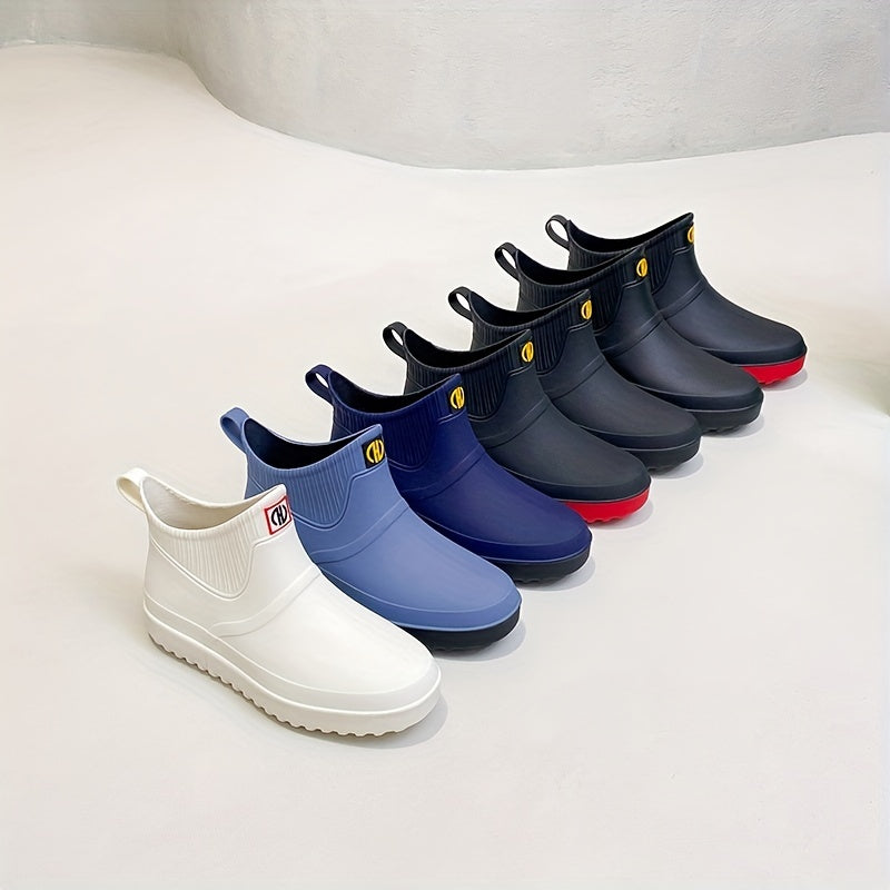 Men Rain Boots Low Top Waterproof Non slip Outdoor Walking Fishing