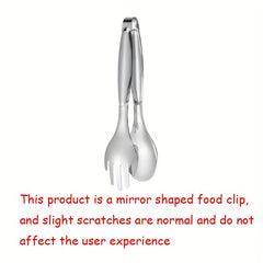 Stainless Steel Food Clip 3-In-1 Fork & Spoon Tong Kitchen BBQ Tong