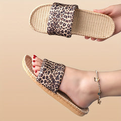 Leopard Print Slide Sandals for Women