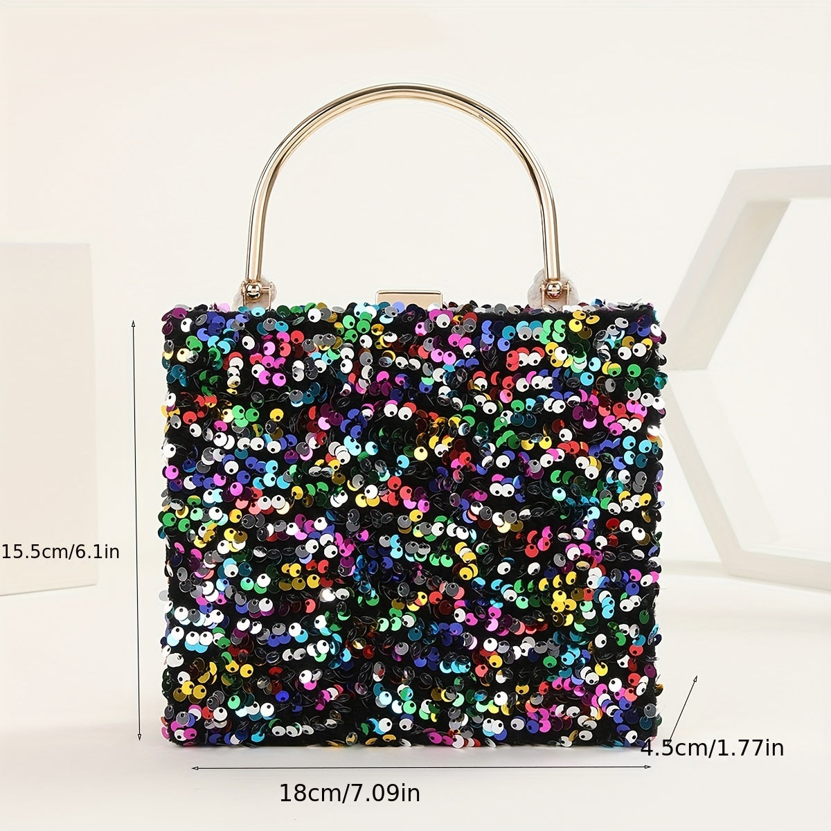 Colorful Sequins Clutch Purse Glitter Handbag for Wedding Party