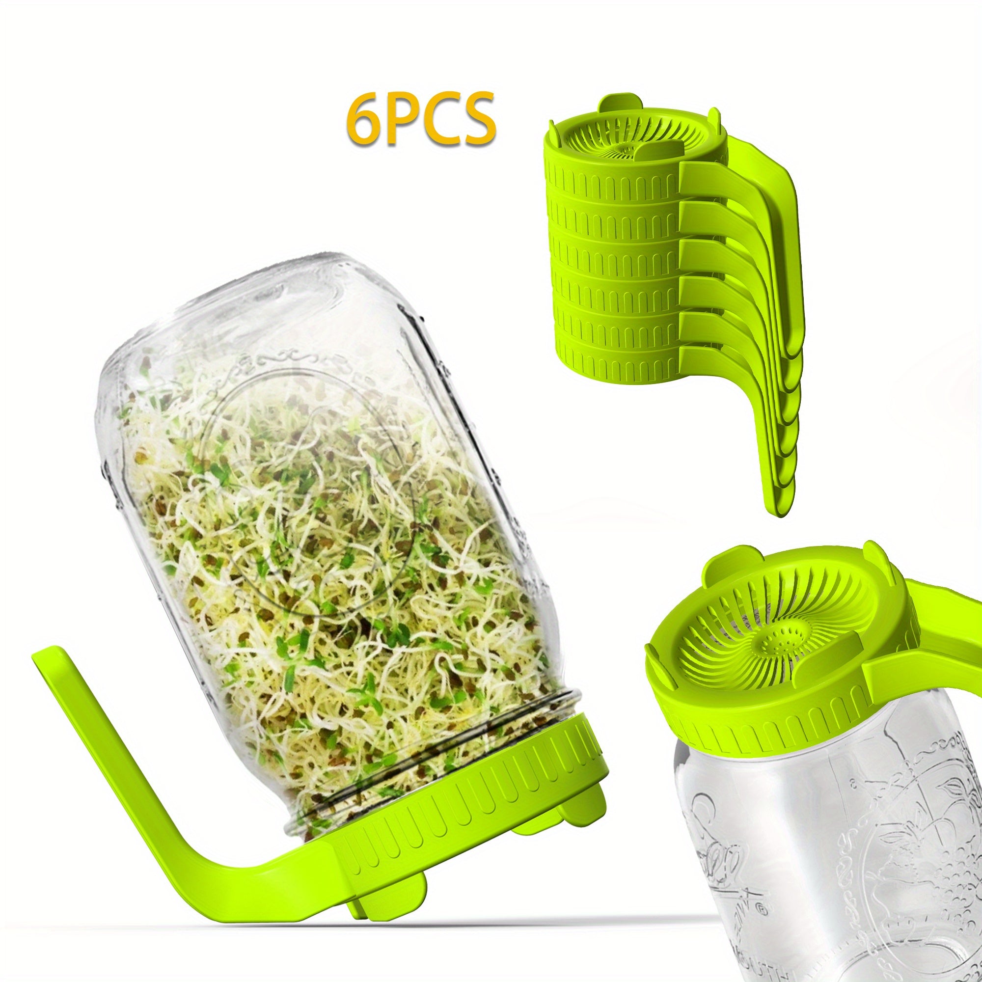 6pcs Sprouting Lids Set for Easy Sprout Growing