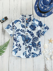 Boys Porcelain Pattern Button Up Shirt
