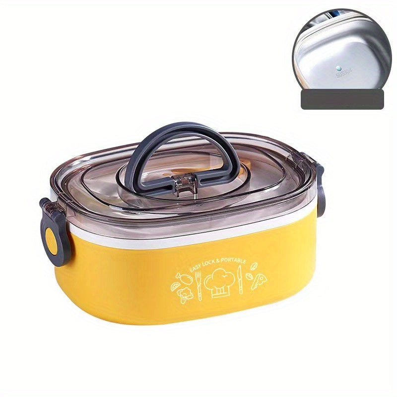 Stainless Steel Lunch Box 2 Layer Bento Box Portable Adult Canteen