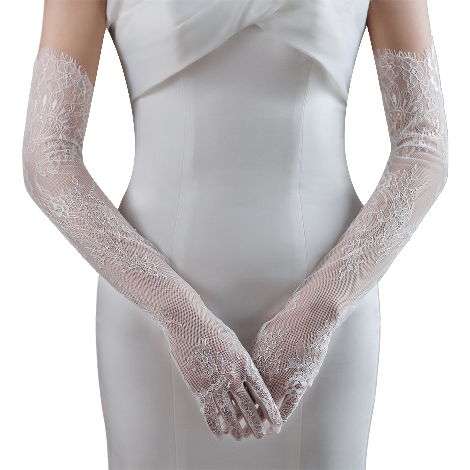 Elegant Long Lace Gloves for Women - Ideal for Parties and Special Occasions