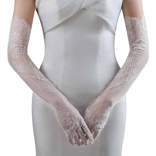 Elegant Long Lace Gloves for Women - Ideal for Parties and Special Occasions