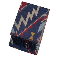 Boho Tassel Warm Scarf Geometric Print Thickened Windproof Large Shawl