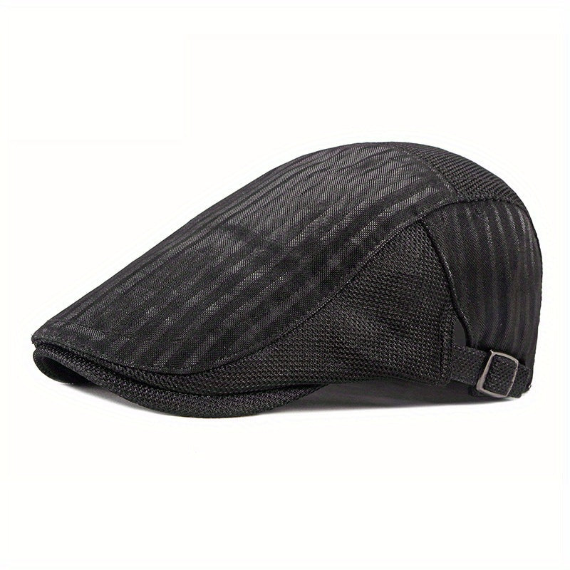 Breathable Mesh Newsboy Caps Summer Sun Protection Golf Hats Duckbill Visor