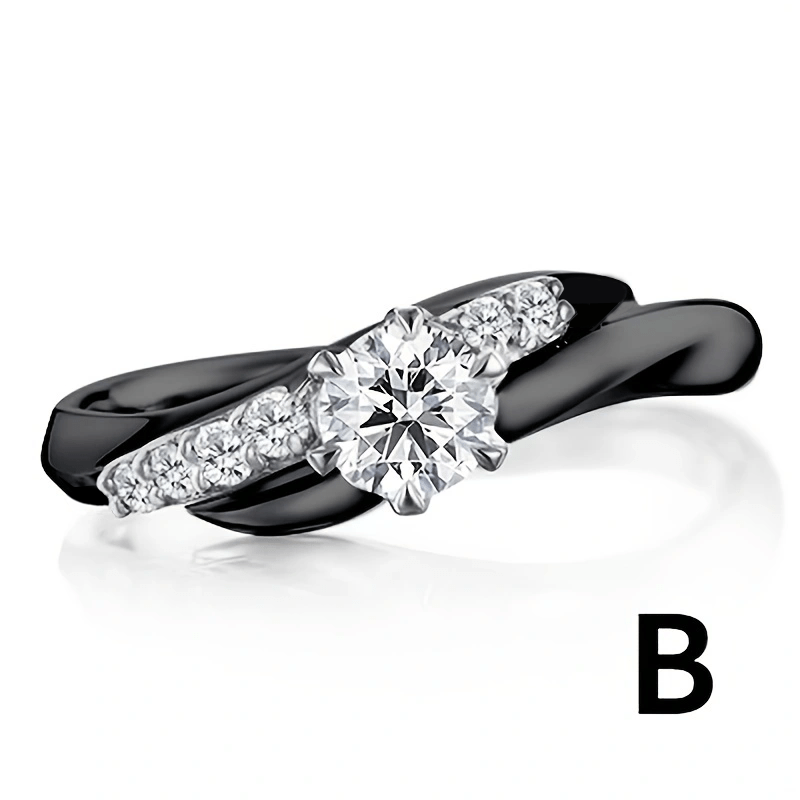 Gothic Punk Ring with Zircon Inlay for Women Girls Halloween Party