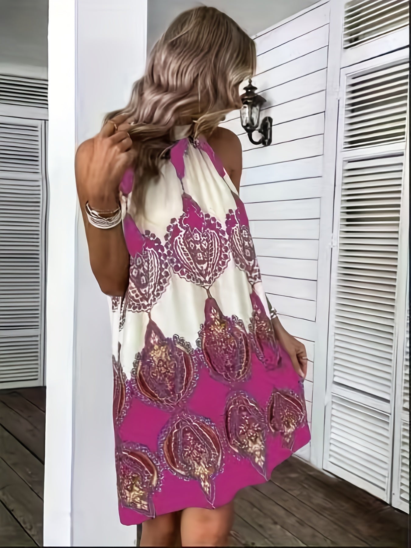 Boho Halter Dress Casual Women's Clothing