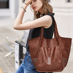 Classic Faux Leather Tote Bag for Women