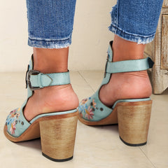 Embroidered & Studded Chunky Heeled Boots