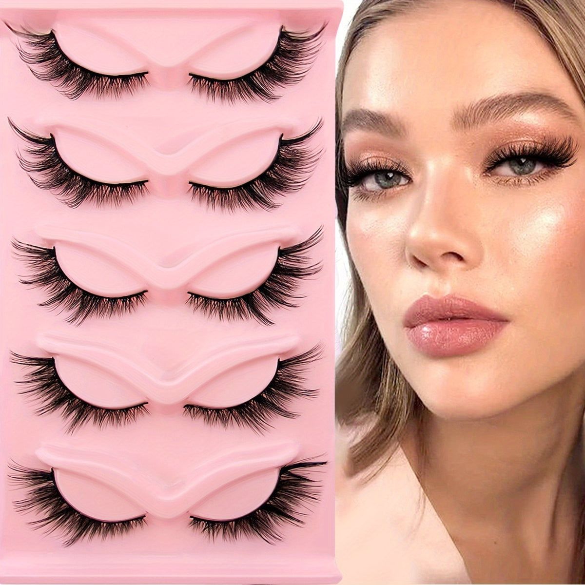 7 Pairs Cat Eye Lashes Fluffy Faux Mink False Eyelashes