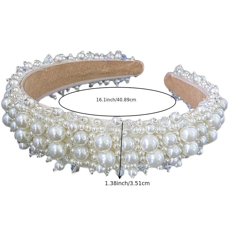 Pearl Headband Bling Faux Rhinestones Hairband Bridal Wedding Accessories
