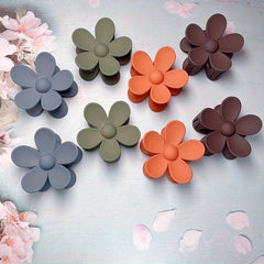8 Pcs Frosted Flower Hair Claw Solid Style Women Girls Sweet Hair Clip