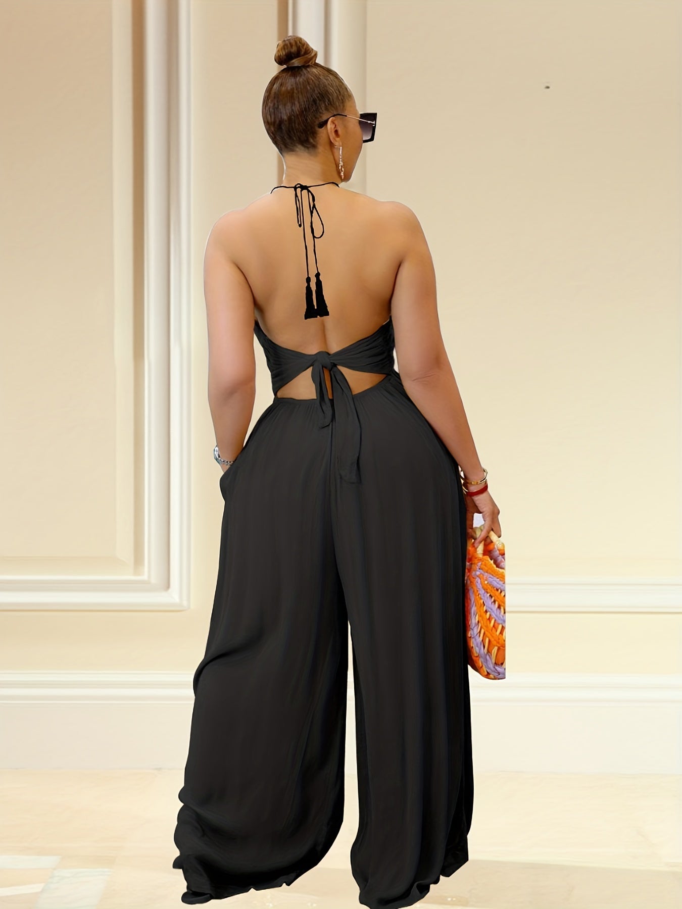 Sexy Halter Neck Wide Leg Jumpsuit