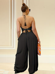 Sexy Halter Neck Wide Leg Jumpsuit