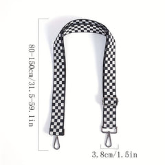 Colorful Check Adjustable Purse Strap Removable Wide Durable Nylon Handbag Belt