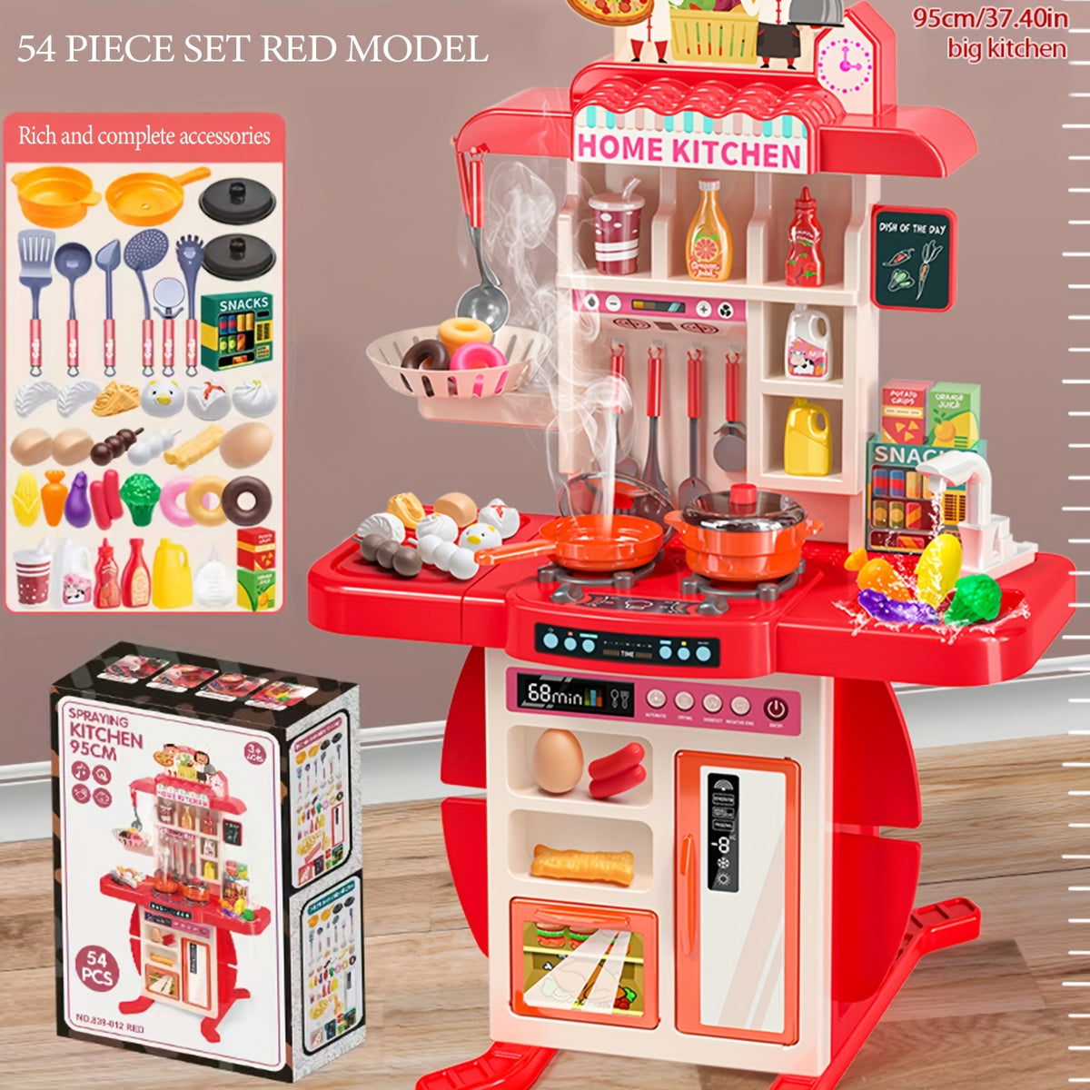 Kids Kitchen Toy Set with Water Spray Sound