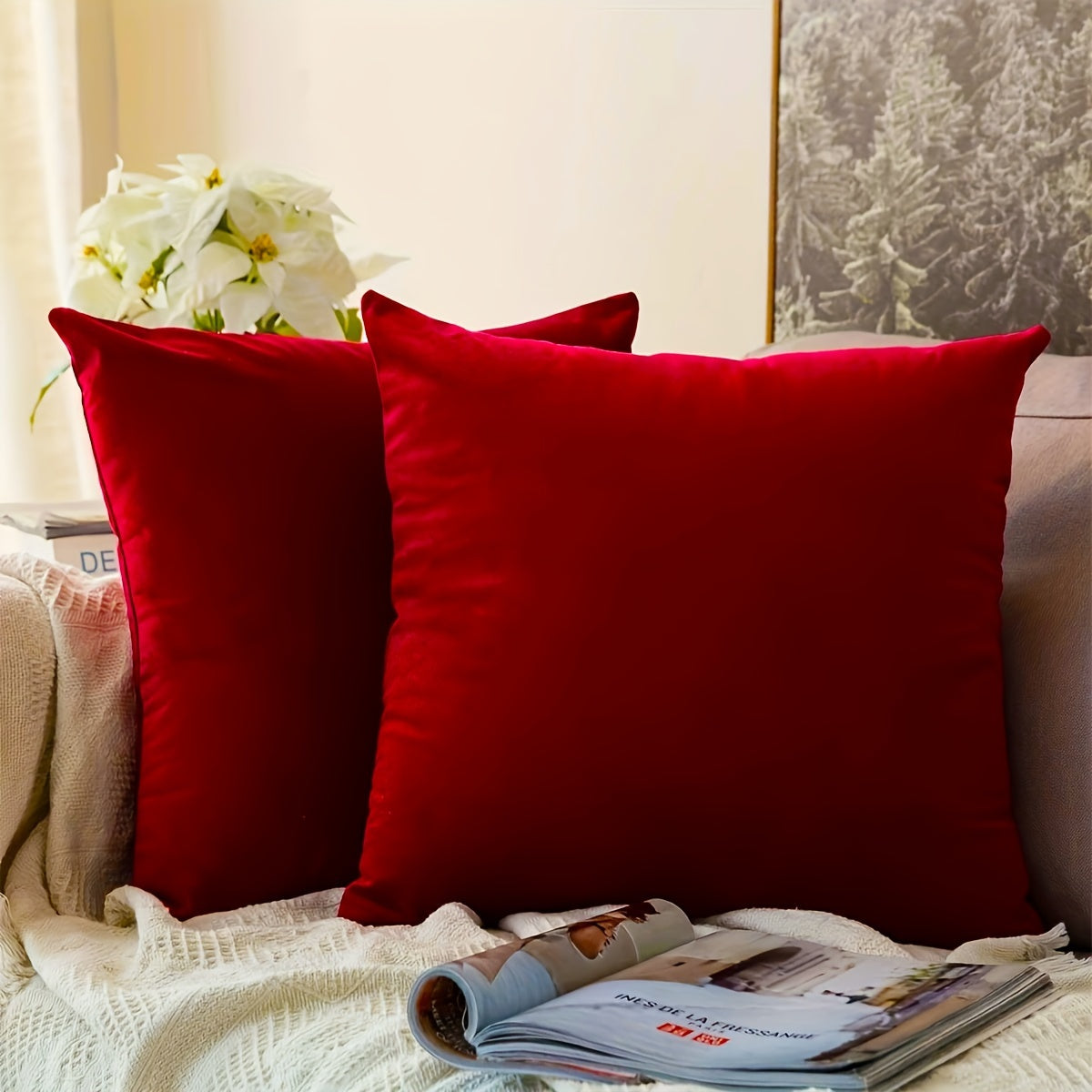 Soft Chenille Throw Pillow Case for Home Decor