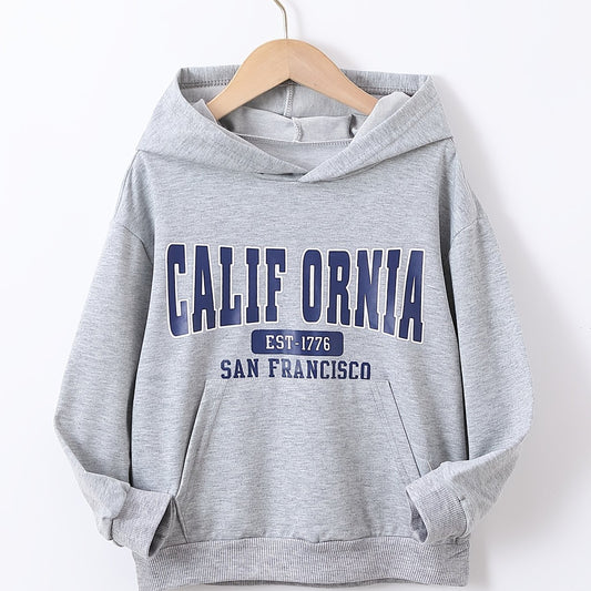 California Letter Hoodie Sweatshirt Top For Teens Girls