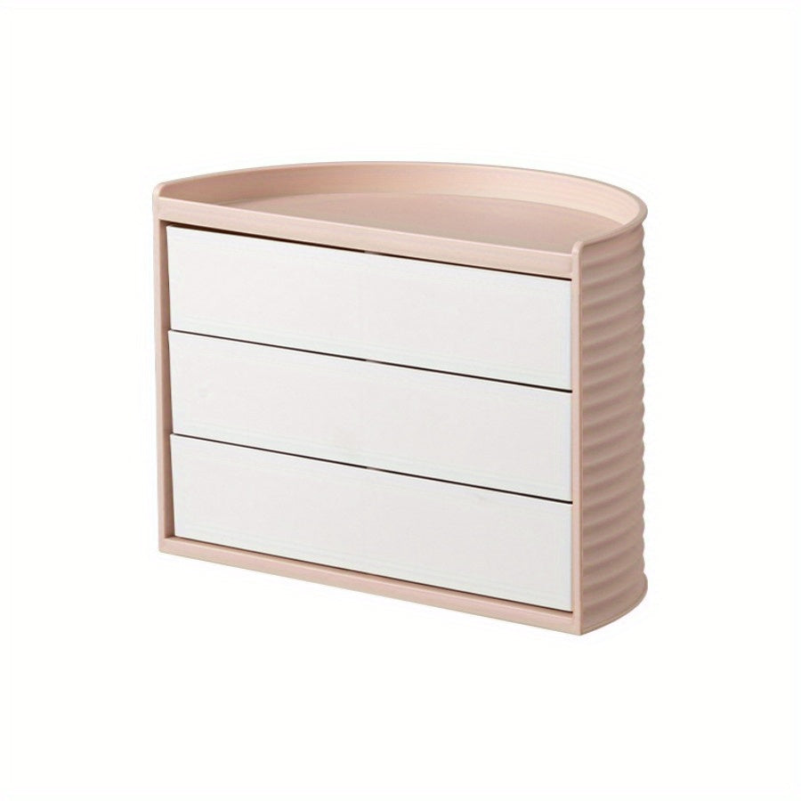 Rotatable Jewelry Storage Box Dustproof Layer for Makeup and Accessories