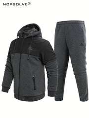 Men's Active Hooded Jacket & Stretch Pants for Outdoors