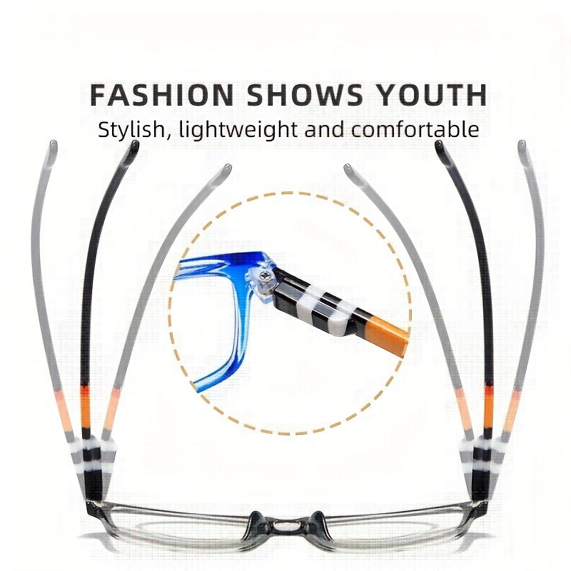 Men's Anti Light Glasses Spring Leg HD Glasses For Elders