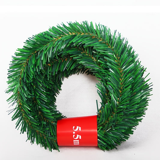 Christmas Wreath Green PVC Rattan 5.5m 18ft