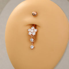 Flower Shape Tassel Belly Button Ring Body Piercing Jewelry
