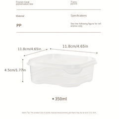 4pcs Clear Food Storage Box With Locking Lid Sealed Storage Baskets