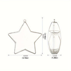 10pcs Transparent Five-pointed Star Plastic Ball Christmas Candy Box
