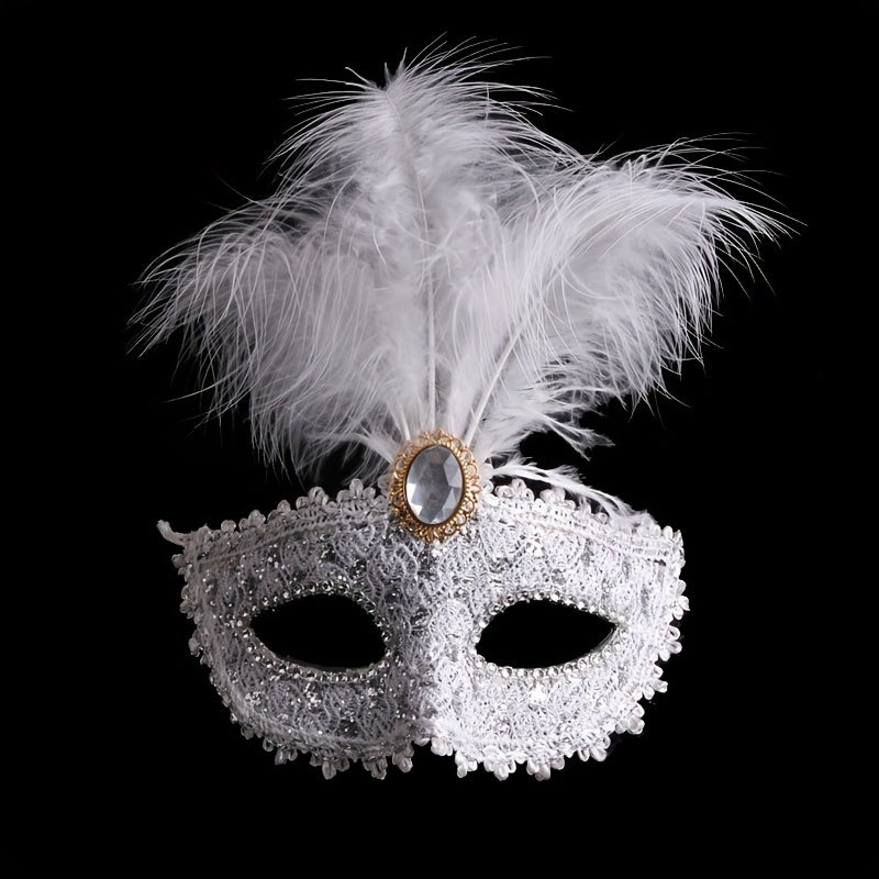 Venetian Style Feather Mask Half Face Princess Masquerade Halloween Party Mask