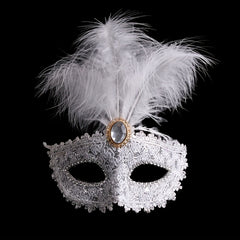 Venetian Style Feather Mask Half Face Princess Masquerade Halloween Party Mask