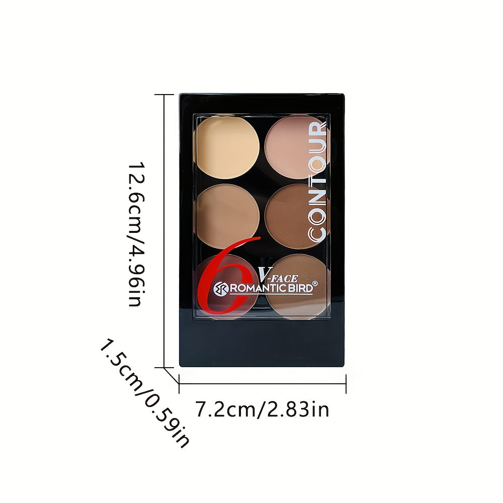 6-Color Contouring Powder Palette with Brush