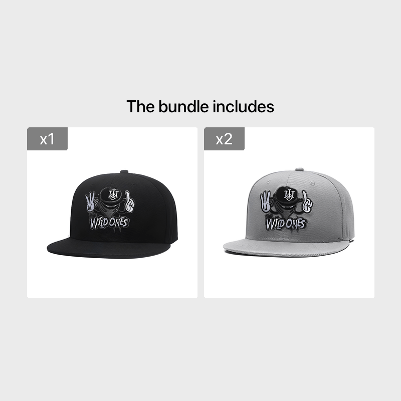 Cartoon Embroidered Hip Hop Hat with Mask