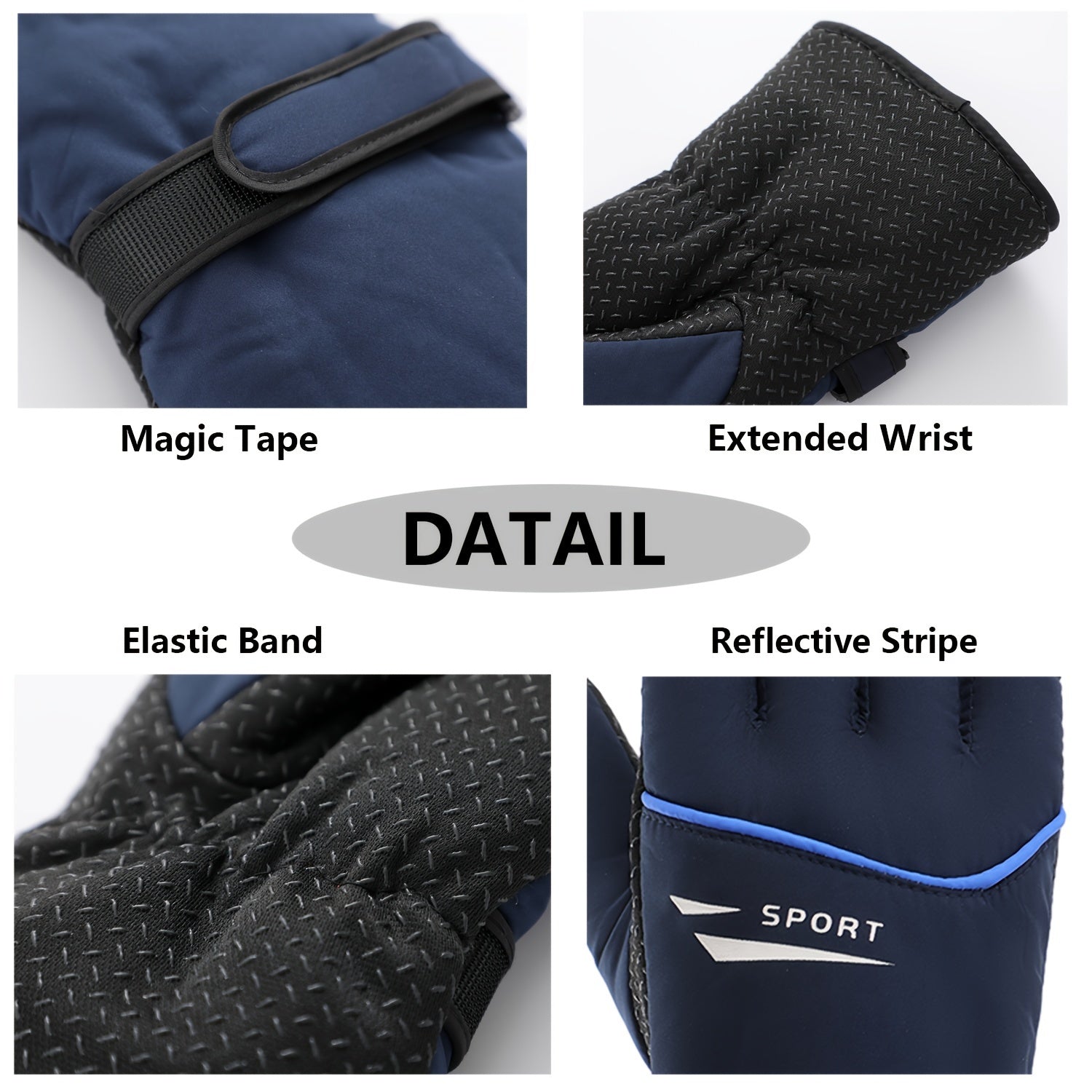 Thickened Warm Gloves Skiing Cycling Touch Screen Reflective Gloves