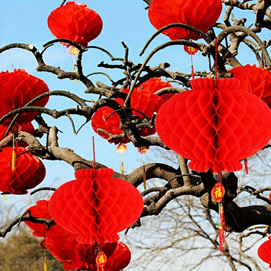 10pcs Spring Paper Lantern Ornaments Chinese Party Decor Supplies
