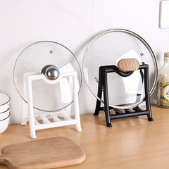 Desktop Pot Cover Frame Storage Stand for Kitchen Utensils