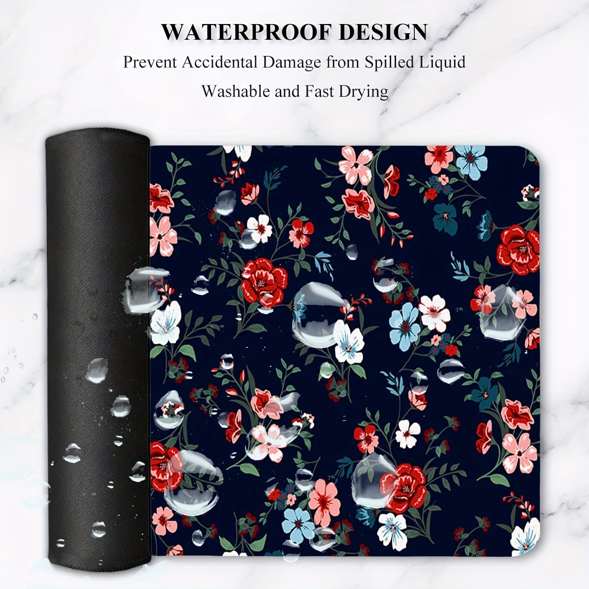 Flower Gaming Mousepad Desk Mat Large 60 X 35 Non Slip Rubber Base