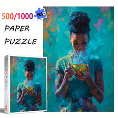 African Woman Jigsaw Puzzle with Smoke Effect