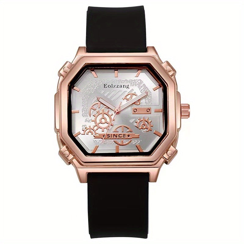 Waterproof Chronograph Wristwatch Analog Leather Strap Watch For Boys