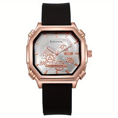 Waterproof Chronograph Wristwatch Analog Leather Strap Watch For Boys