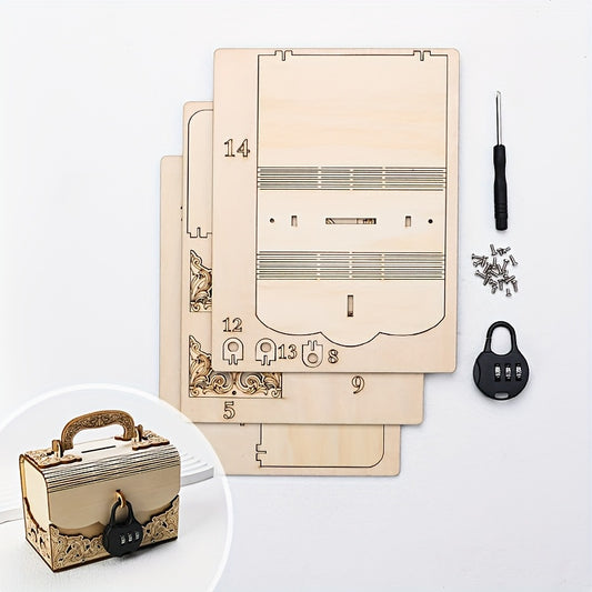 Wooden Puzzle Set Cash Box Toy Puzzle Set Assembly Kit for Home Decoration