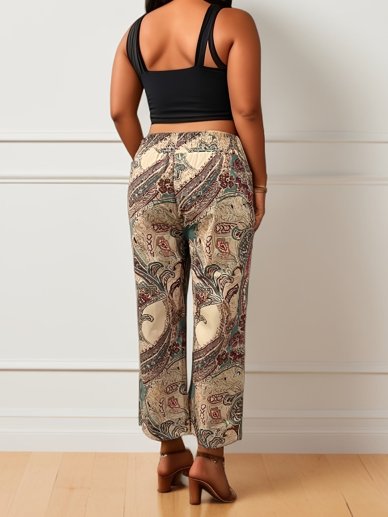  Paisley Floral Wide Leg Trousers