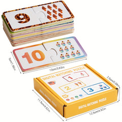 Wooden Counting and Matching Educational Toy with Colorful Box