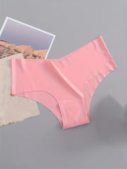 4 Pack Seamless Panties Sporty & Comfy Solid Brief Panties