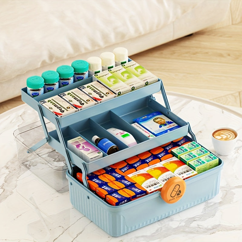Large Plastic Storage Case w/ 3-layer Tray & Tool Suit